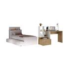 Bicama Para Colchão 78x188cm Com Baú Embutido E Escrivaninha