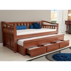 Bicama Safira com 3 Gavetas de Madeira Maciça - Avelã