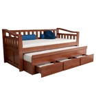 Bicama Safira com 3 Gavetas de Madeira Maciça - Avelã