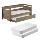 Bicama Snoopy Carvalho Com Colchão