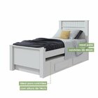 Bicama Solteiro 2 Gavetas Athenas  Branco