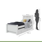 Bicama Solteiro 2 Gavetas Athenas  Branco