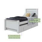 Bicama Solteiro 2 Gavetas Athenas  Branco