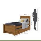 Bicama Solteiro 2 Gavetas Athenas Móveis Lopas Rovere Natural