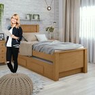 Bicama Solteiro 2 Gavetas Mdf Athenas Amêndoa Clean/off White