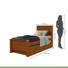 Bicama Solteiro 2 Gavetas Mdf Athenas Frassino/off White