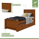 Bicama Solteiro 2 Gavetas Mdf Athenas Frassino/off White