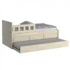 Bicama Solteiro 3 Gavetas  Marfim Areia