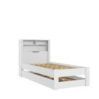 Bicama Solteiro 97,5x215,6cm 3 Nichos Com Baú Invicta  Branco