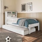 Bicama Solteiro 97,5x215,6cm 3 Nichos Com Baú Invicta  Branco