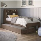 Bicama Solteiro 97,5x215,6cm 3 Nichos Com Baú Invicta Ébano