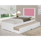 Bicama Solteiro Barcelona - Branco E Rosa