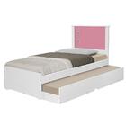 Bicama Solteiro Barcelona - Branco E Rosa