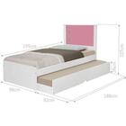 Bicama Solteiro Barcelona Branco E Rosa Com Colchões