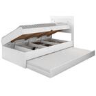 Bicama Solteiro Baú Com Cama Auxiliar Branca