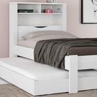 Bicama Solteiro Baú Com Nicho E Cama Auxiliar Invicta Branco