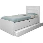 Bicama Solteiro Baú Larissa Branca Com Auxiliar