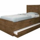 Bicama Solteiro Baú Malbec com Auxiliar e Colchões