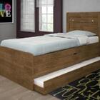 Bicama Solteiro Baú Malbec com Auxiliar e Colchões