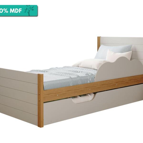 Bicama Solteiro C/ Protetor Lateral 100% Mdf Acabamento Em La