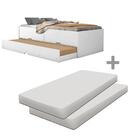 Bicama Solteiro Com 2 Gavetas E 2 Colchões Branco Bari Gabrie