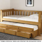 Bicama Solteiro Com 3 Gavetas Em Madeira Maciça Crystal Imbui