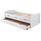 Bicama Solteiro Com Auxiliar 3 Gavetas Madeira Maciça Branco