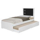 Bicama Solteiro Com Auxiliar Tebarrot Barcelona Branca/preto