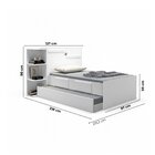 Bicama Solteiro Com Baú, 2 Gavetas E Cama Auxiliar Iris Branc