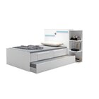 Bicama Solteiro Com Baú, 2 Gavetas E Cama Auxiliar Iris Branc