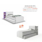 Bicama Solteiro Com Baú, 2 Gavetas E Cama Auxiliar Jade Branc