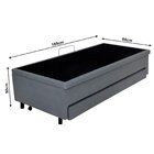 Bicama Solteiro Com Baú 88x188 Courino Cinza