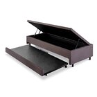 Bicama Solteiro Com Baú 88x188 Suede Cinza