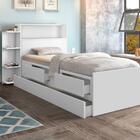 Bicama Solteiro Com Baú E Estante Branco