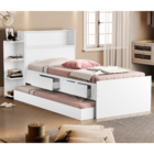 Bicama Solteiro Com Baú E Nicho Branco