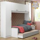 Bicama Solteiro Com Colchão Incluso E Guarda Roupa Multimóvei