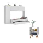 Bicama Solteiro Com Colchões / Guarda-roupas E Mesa De Cabece