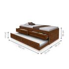 Bicama Solteiro Com Gaveta Leicester Castanho