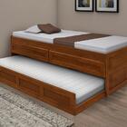 Bicama Solteiro Com Gaveta Leicester Castanho