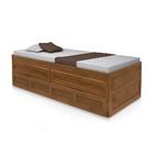 Bicama Solteiro Com Gaveta Leicester Imbuia Com Colchão
