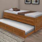 Bicama Solteiro Com Gaveta Leicester Imbuia Com Colchão