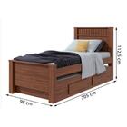 Bicama Solteiro Com Gavetas Athenas Lopas Imbuia Naturale