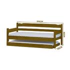 Bicama Solteiro De Madeira Maciça Com Cama Auxiliar Esmeralda