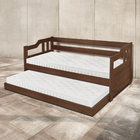 Bicama Solteiro De Madeira Vintage - Noce