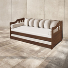 Bicama Solteiro De Madeira Vintage - Noce