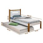 Bicama Solteiro Divaloto Com 2 Colchões Eloá Branco E Mel