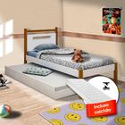 Bicama Solteiro Divaloto Com 2 Colchões Eloá Branco E Mel