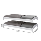 Bicama Solteiro Empilhável  Laqueado Branco Casatema