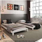 Bicama Solteiro Empilhável  Laqueado Branco Casatema