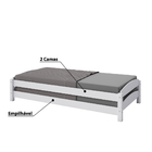 Bicama Solteiro Empilhável  Laqueado Branco Casatema